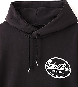 Schott パーカー ブラック S フルジッパー ロゴ イラスト プリント Schott パーカー ブラック S フルジッパー ロゴ イラスト プリント